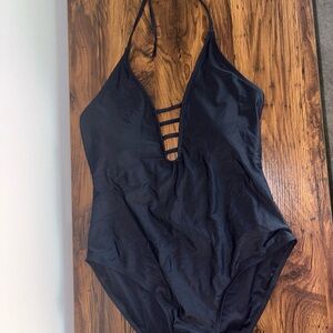 Black Halter One-Piece Swimsuit
